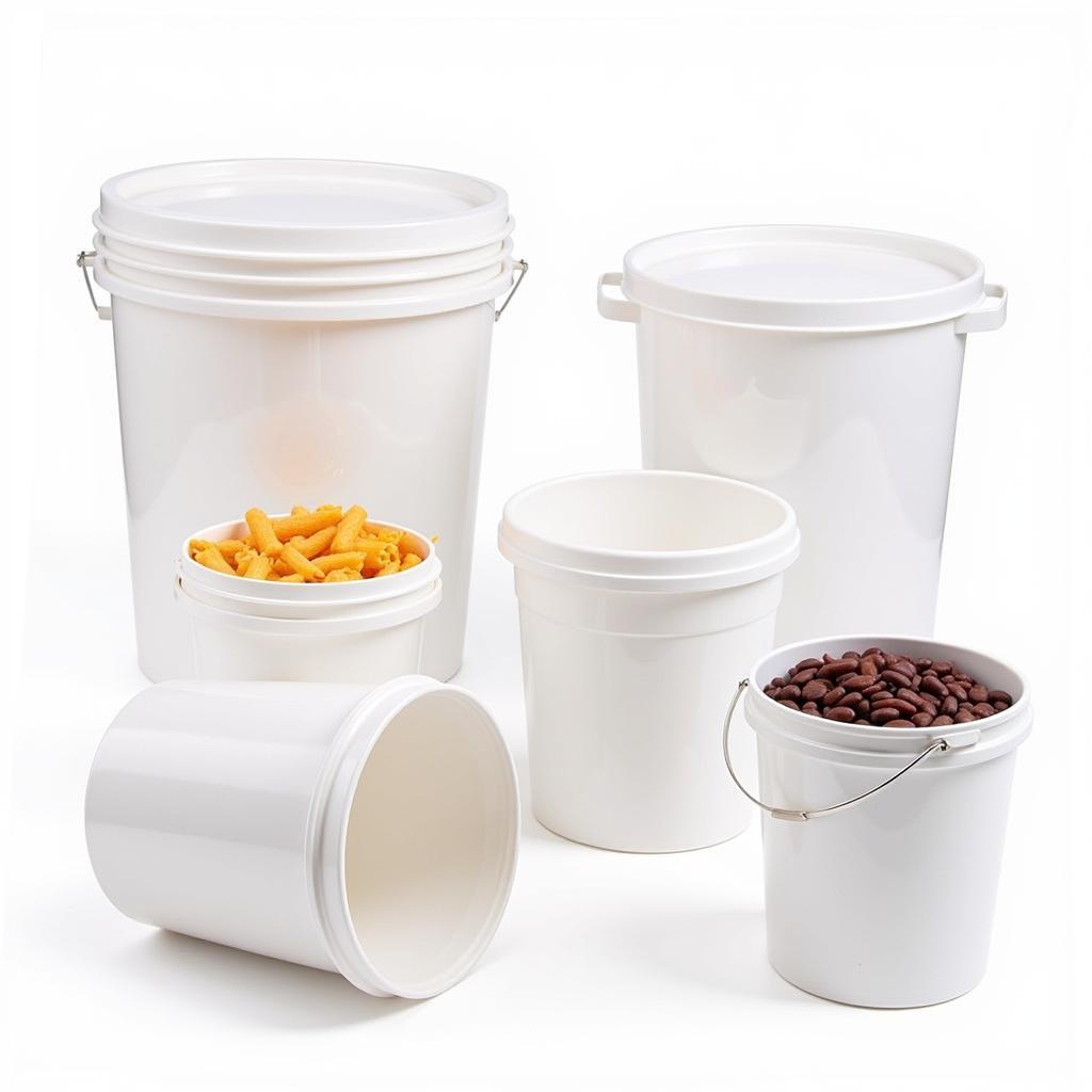 Food storage buckets with lids