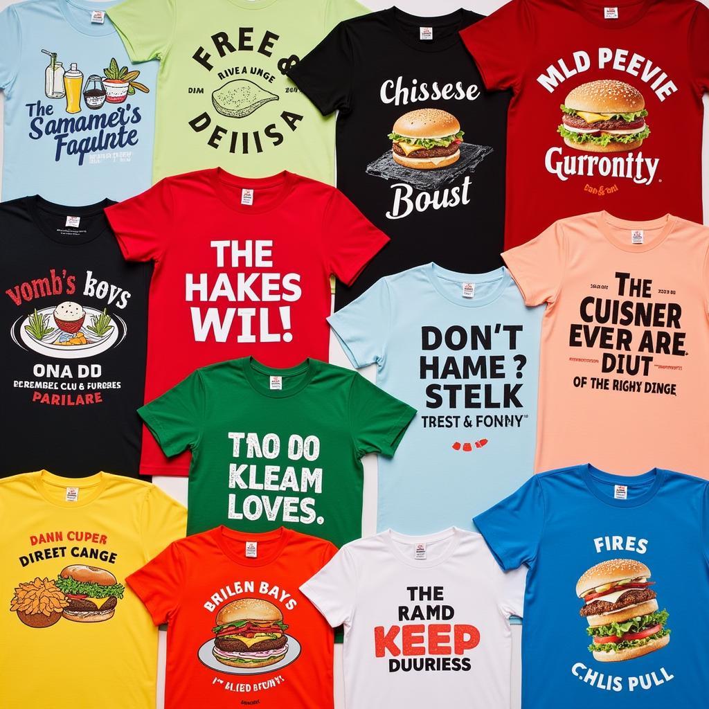 Food-Themed T-shirts Display