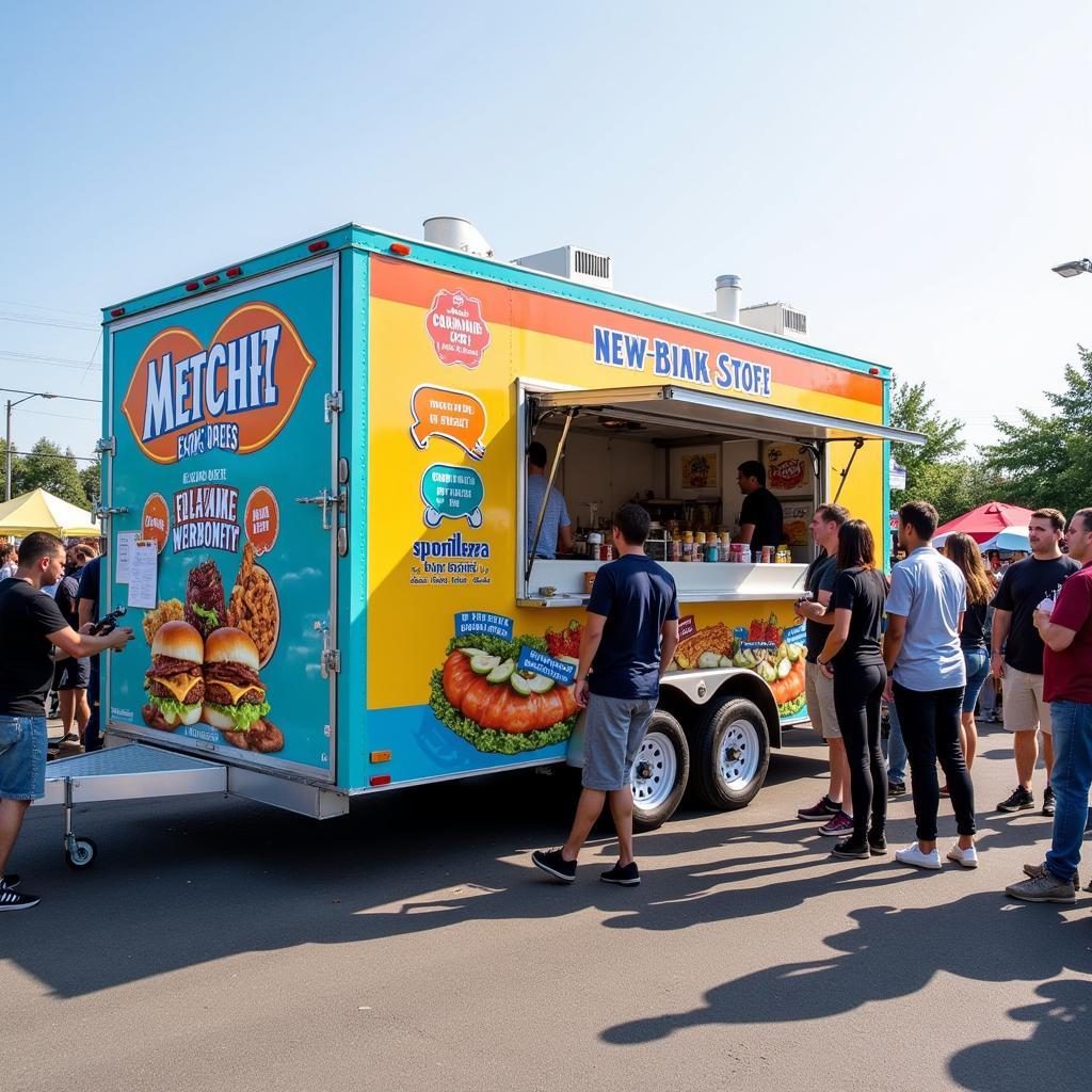 Food Trailer Exterior with Custom Graphics