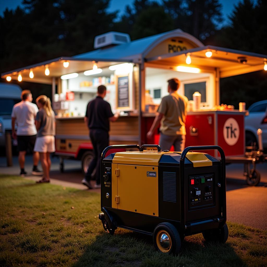 Food Trailer Generator Powering Appliances