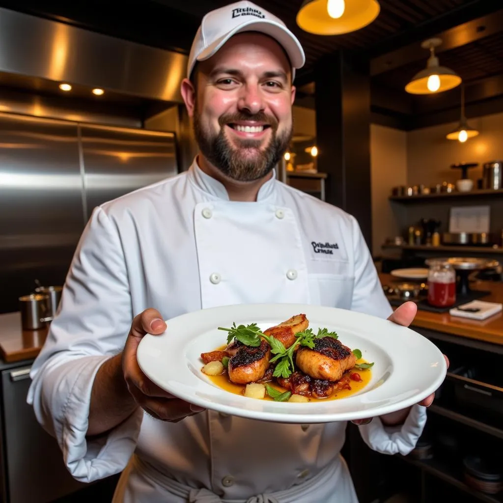 Chef Presenting Award-Winning Dish