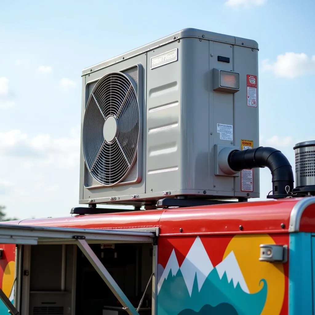 Food truck air conditioner installation