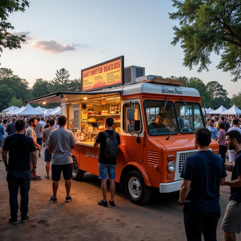 Food Truck Parked at a Busy Event 