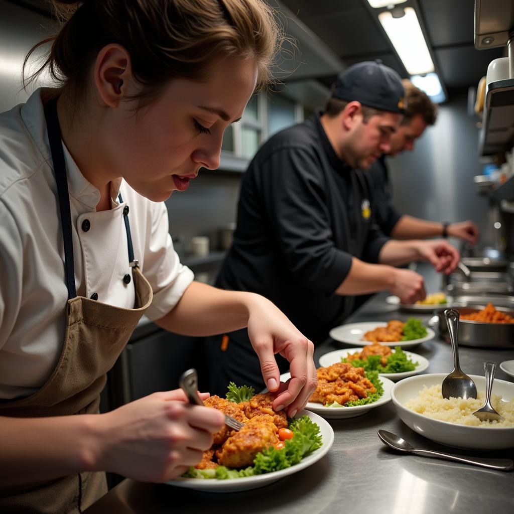 Food Truck Chef Preparing a Meal