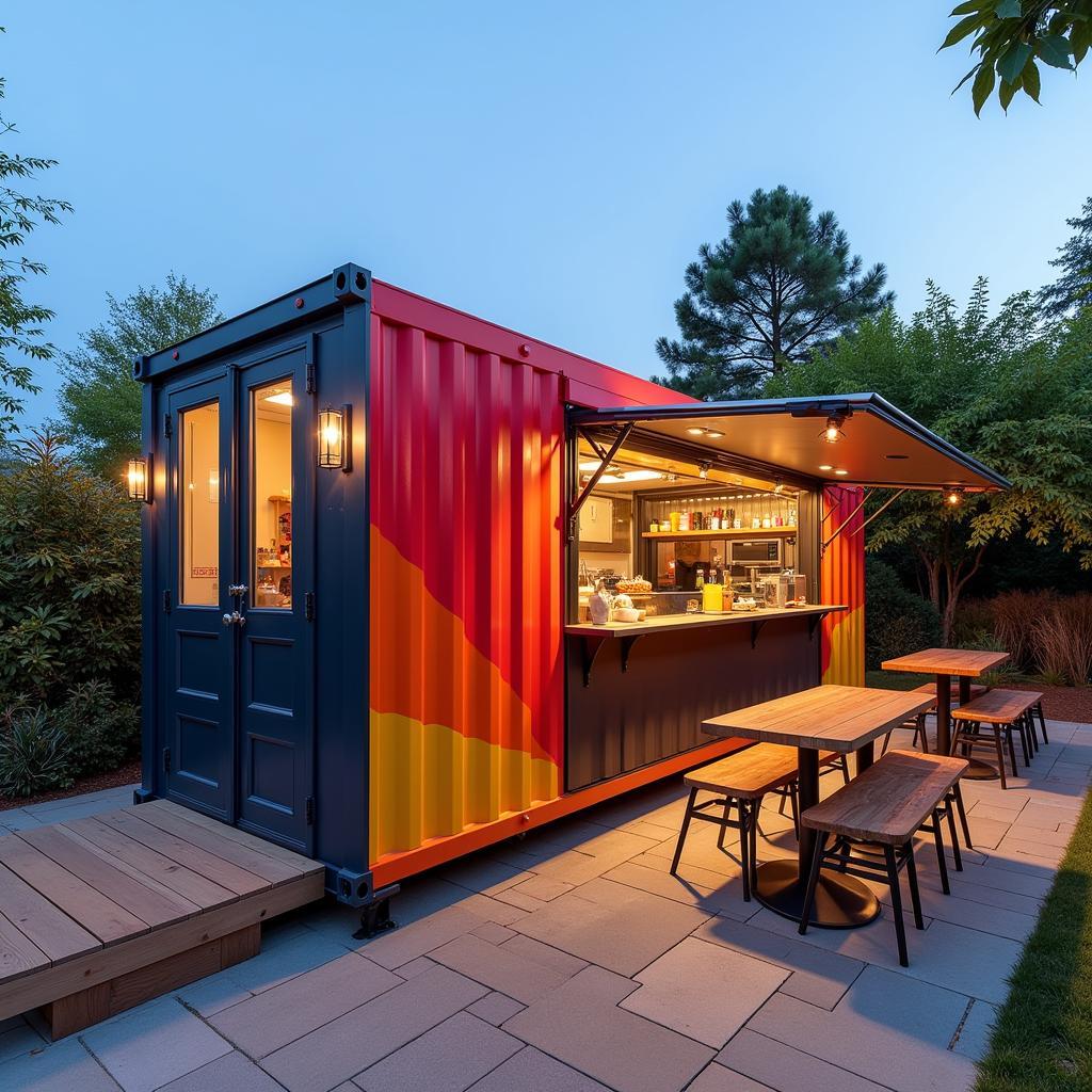 Modern food truck container exterior