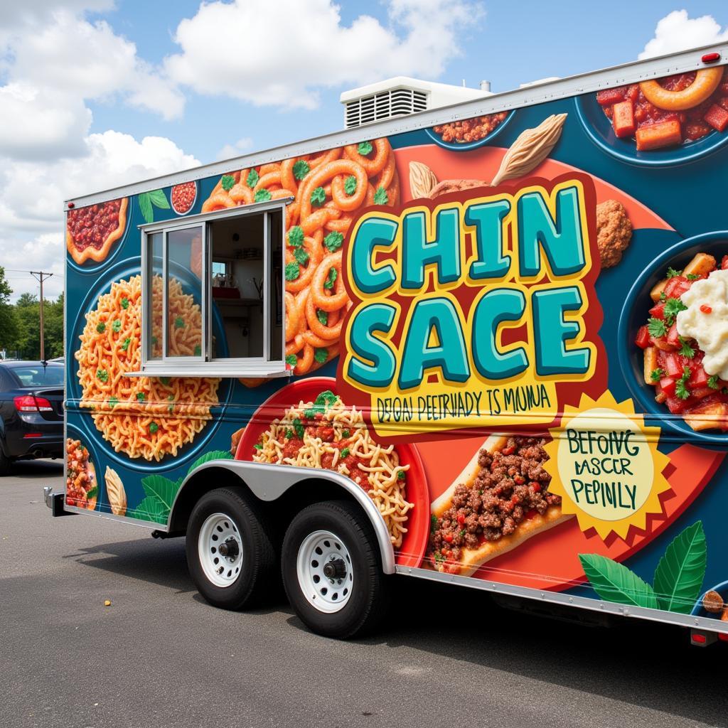 Vibrant food truck decal design