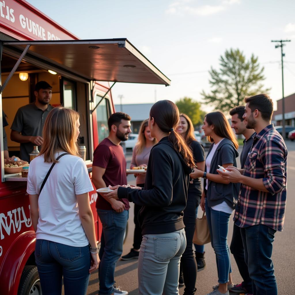 People Ordering Food at a Food Truck 