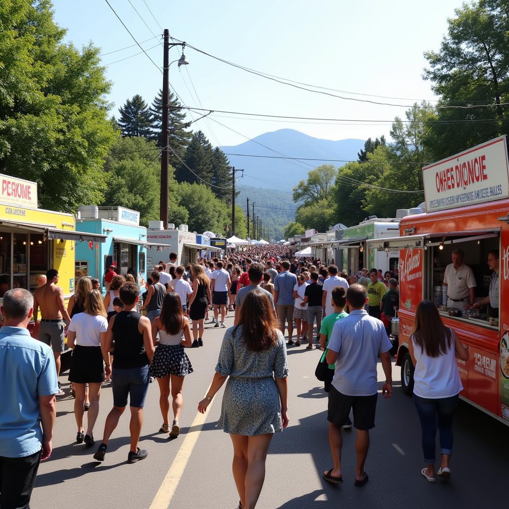 Food truck festival with diverse cuisines