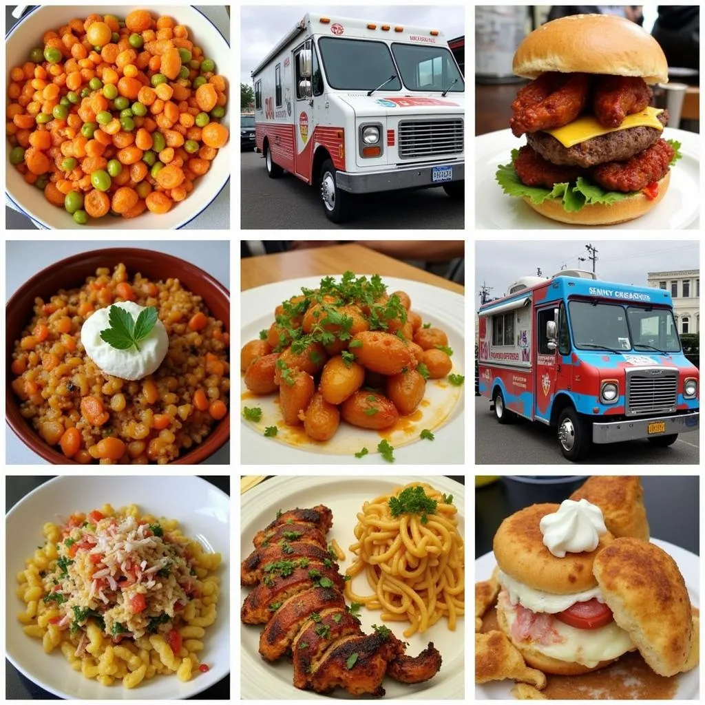 An array of mouthwatering dishes from different food trucks at the Colchester Food Truck Festival