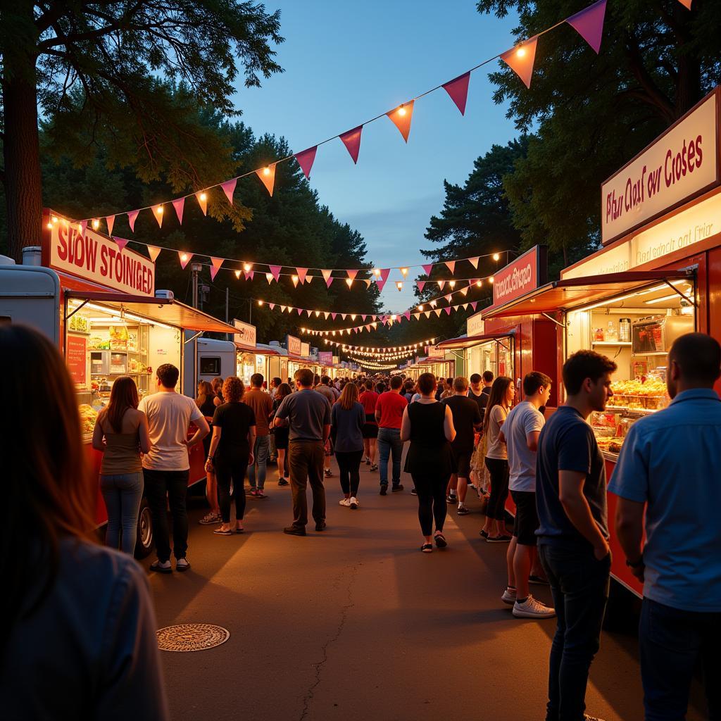 Vibrant Food Truck Festival Crowd