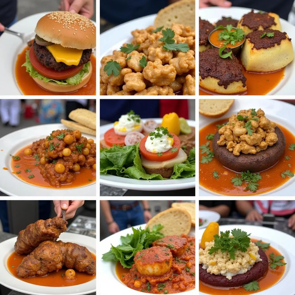 A variety of food options being served from food trucks at the Hartford Food Truck Festival