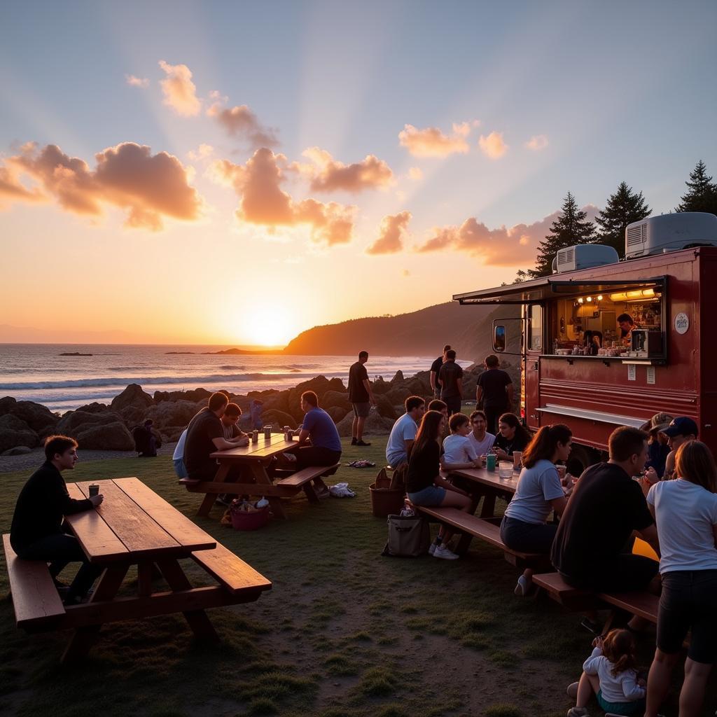 Food Truck Festival at Sunset