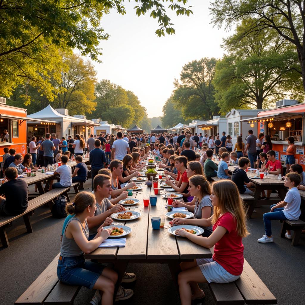 Crowds enjoying food truck festival in Simpsonville SC