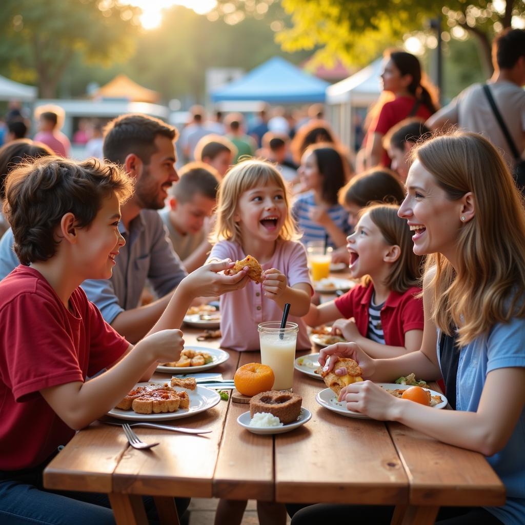 Families enjoying food truck festival in Simpsonville