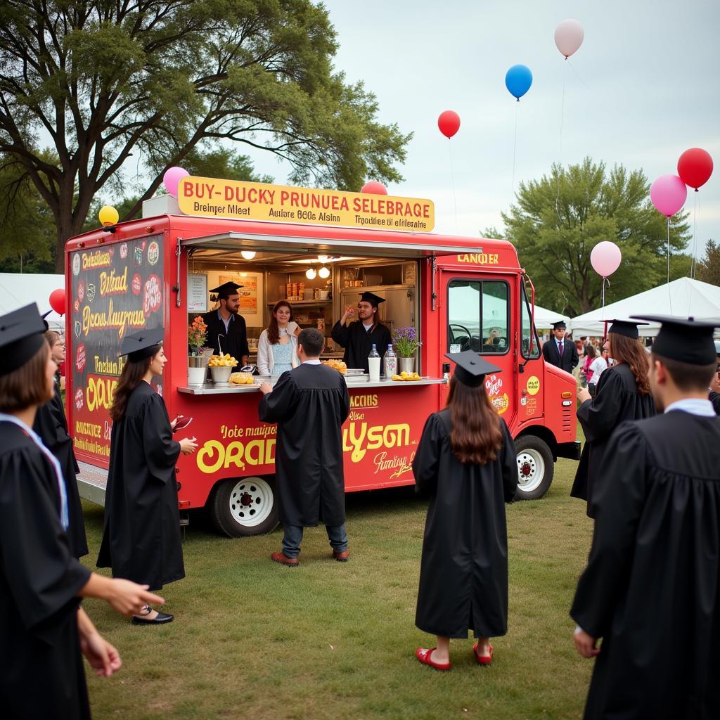 Food Truck at a Graduation Party Celebration