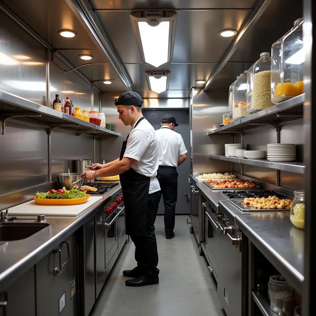 Inside a food truck in Fayetteville, NC