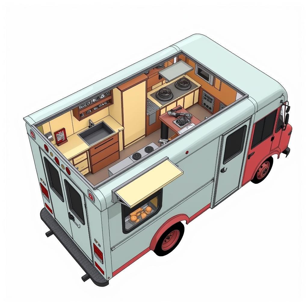 Food truck kitchen layout