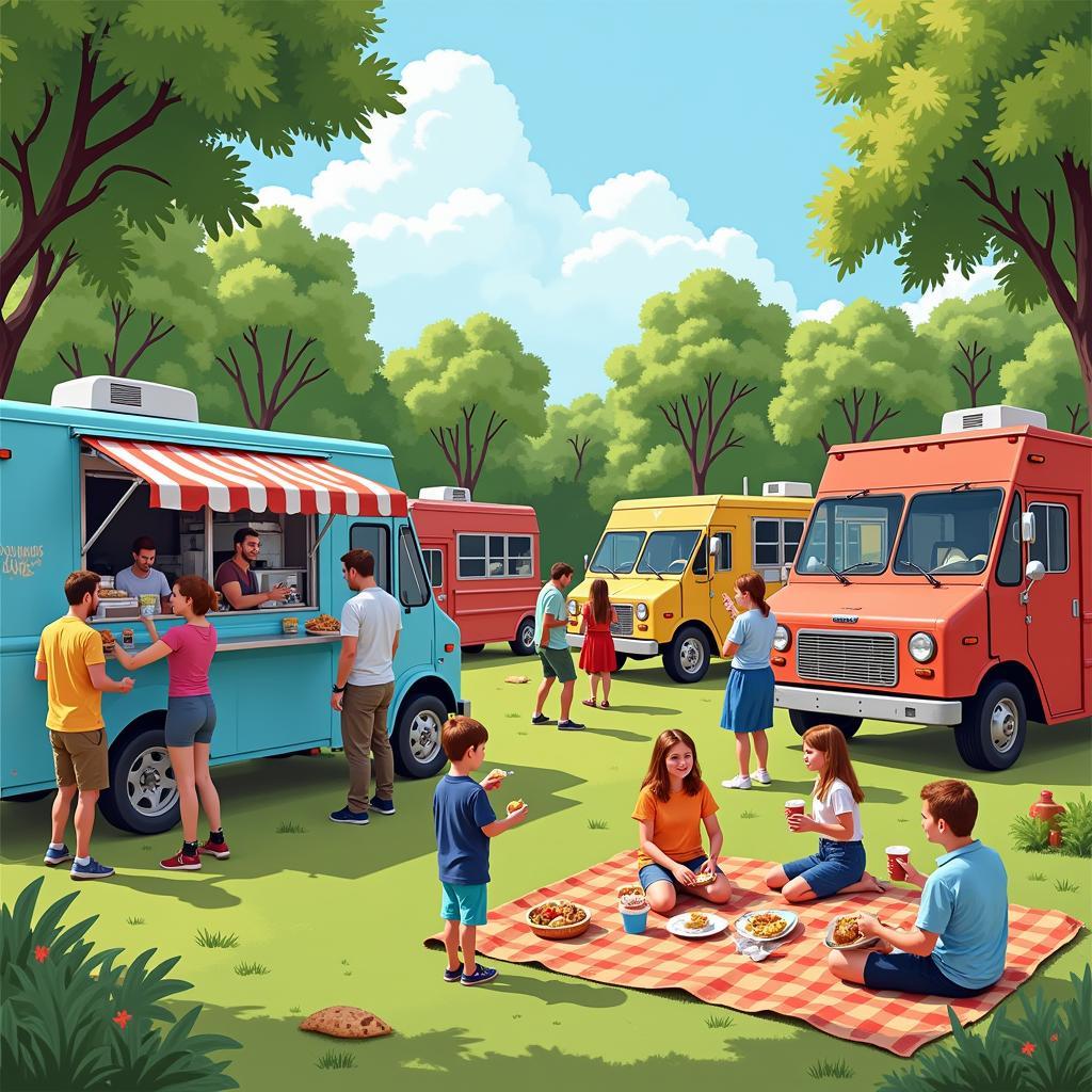 Food Trucks at a Park Event