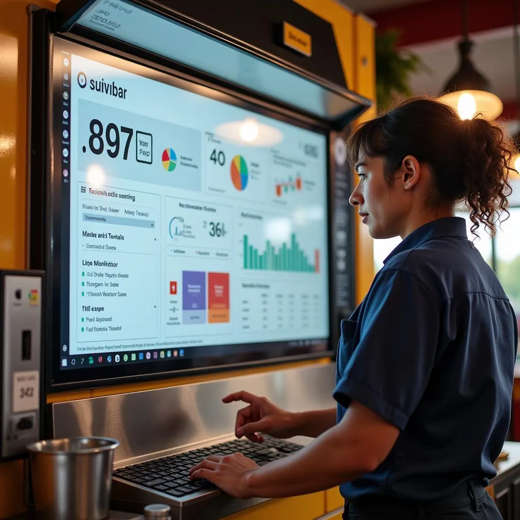 Food truck owner using data analytics from self-ordering kiosk