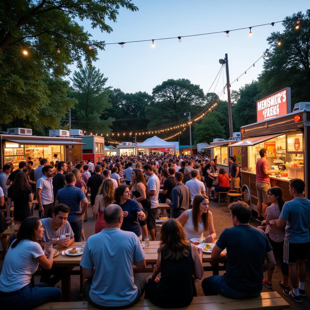 Food truck park with event setup