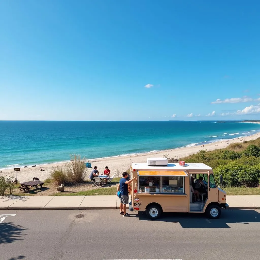 Food Truck Parked near the Beach