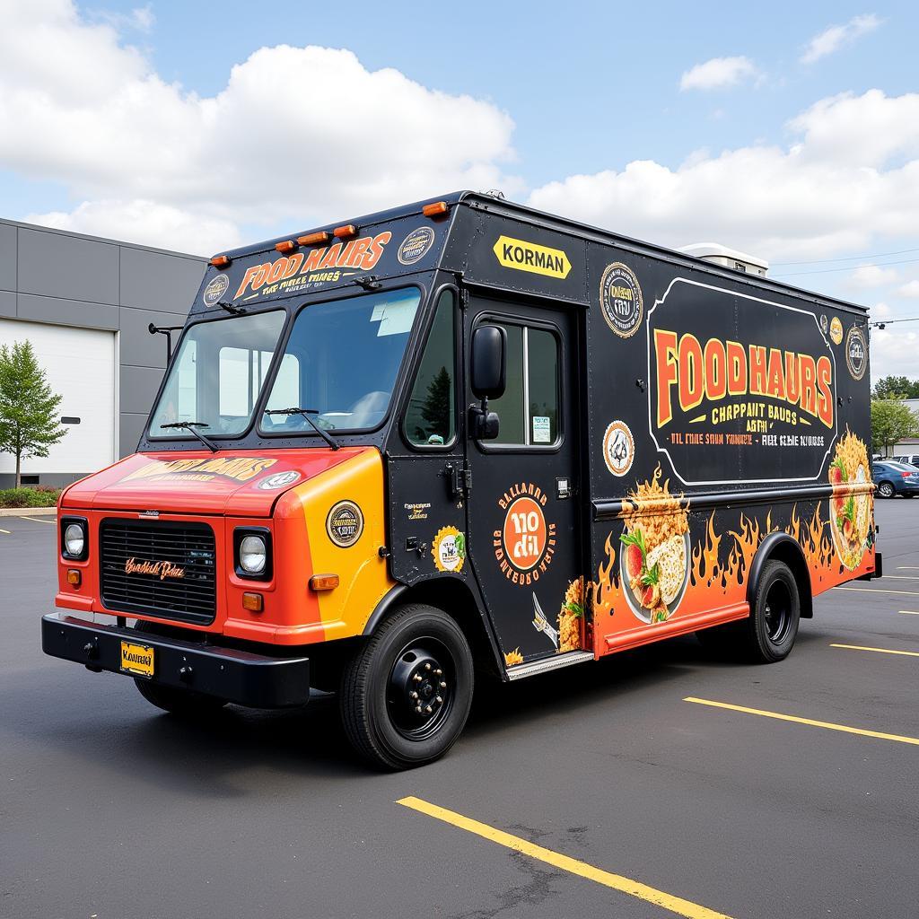 Creative food truck partial wrap design