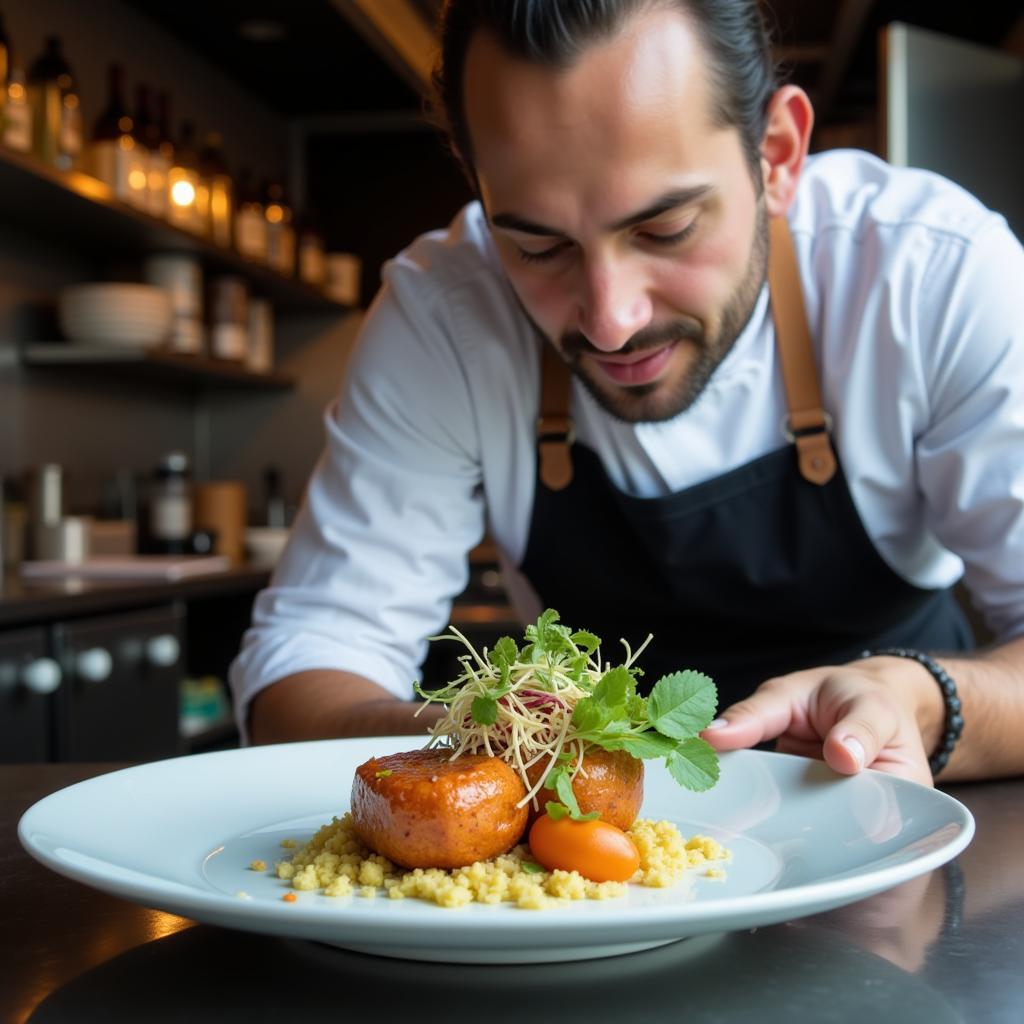 Food Truck Plating Gourmet Dishes