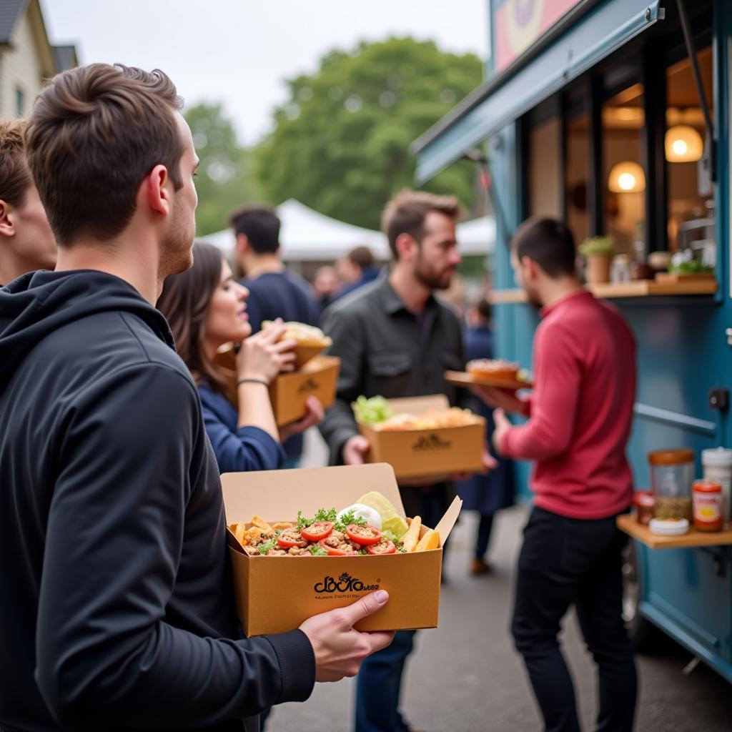 Food Truck Using Branded Paper Food Boxes