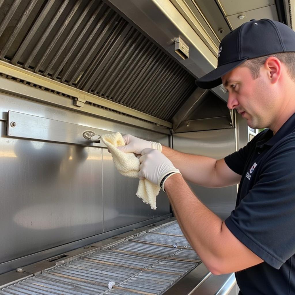 Cleaning a Food Truck Vent Hood