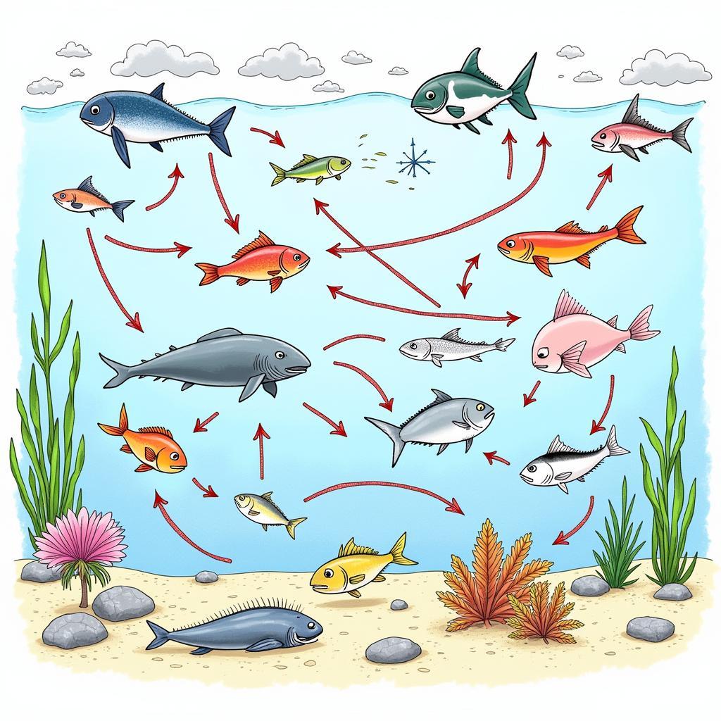 Ocean Food Web Illustration