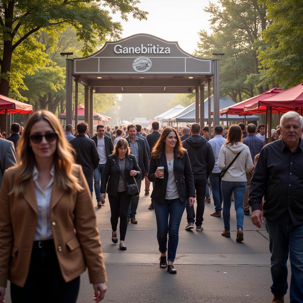 Attendees entering the vibrant Foodlink Festival.