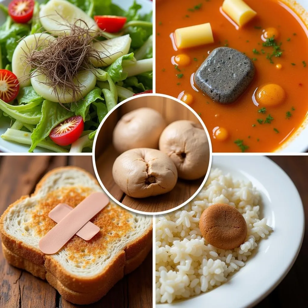 Examples of foreign objects found in food