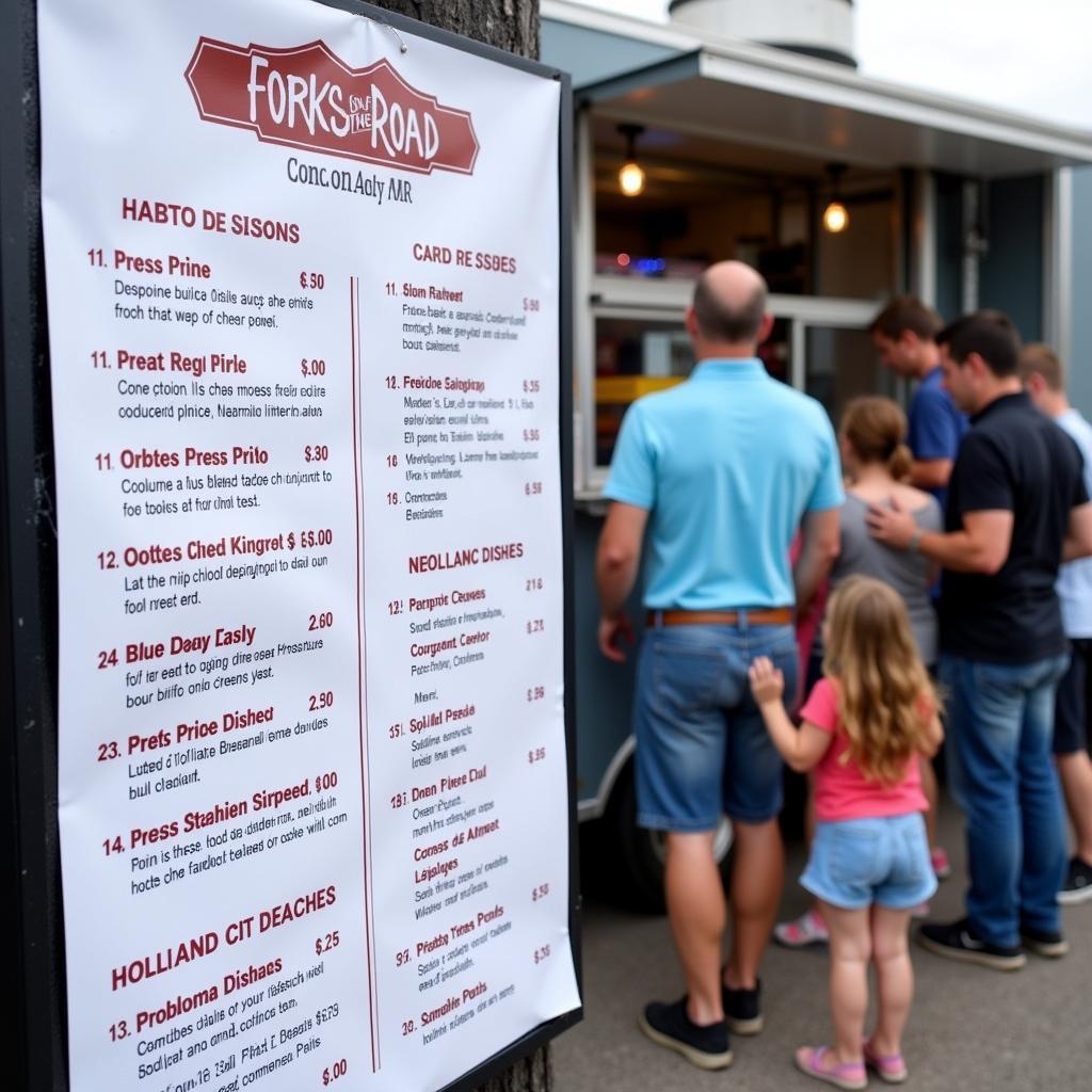 Forks on the Road Food Truck Menu Board