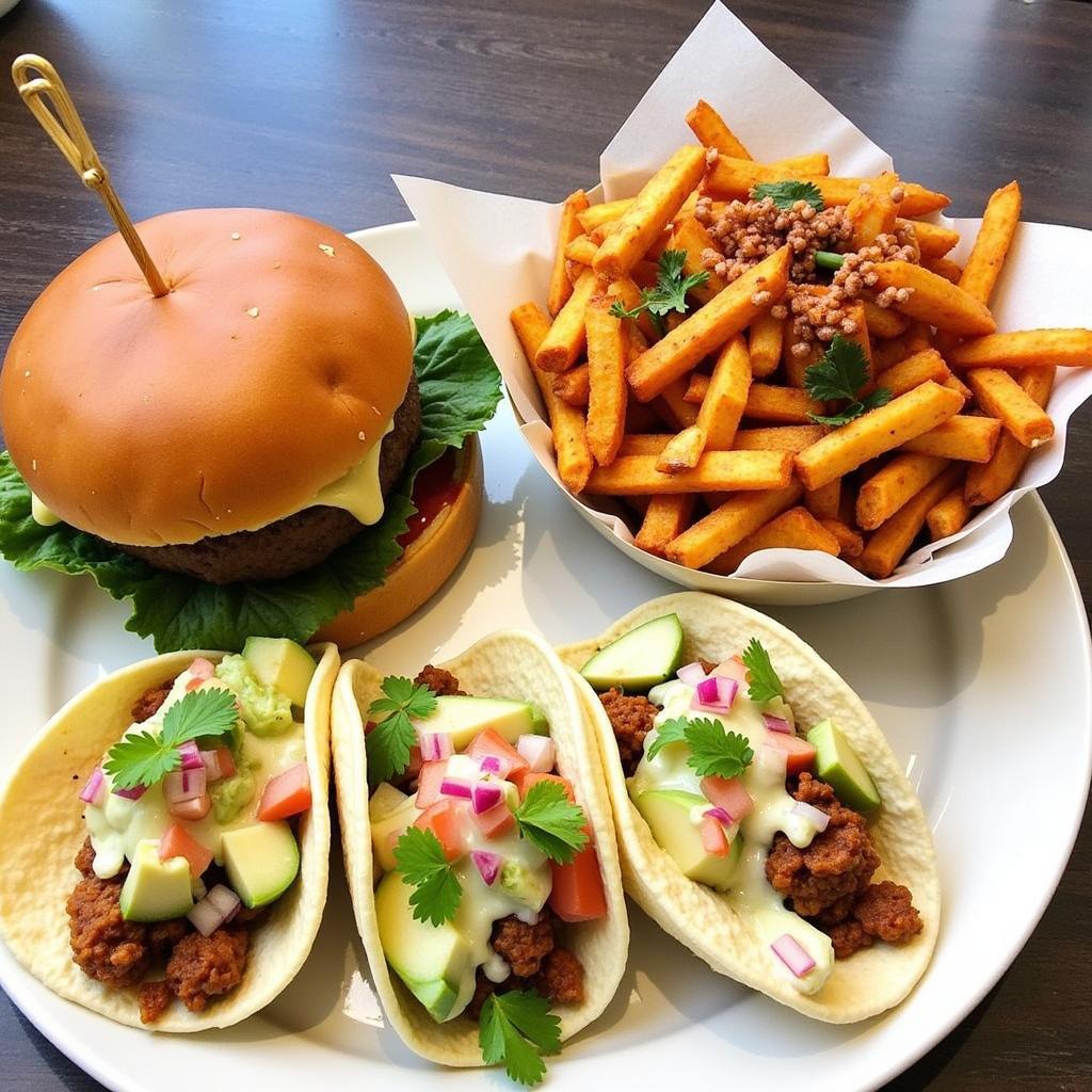 A close-up shot of the food truck's most popular dishes