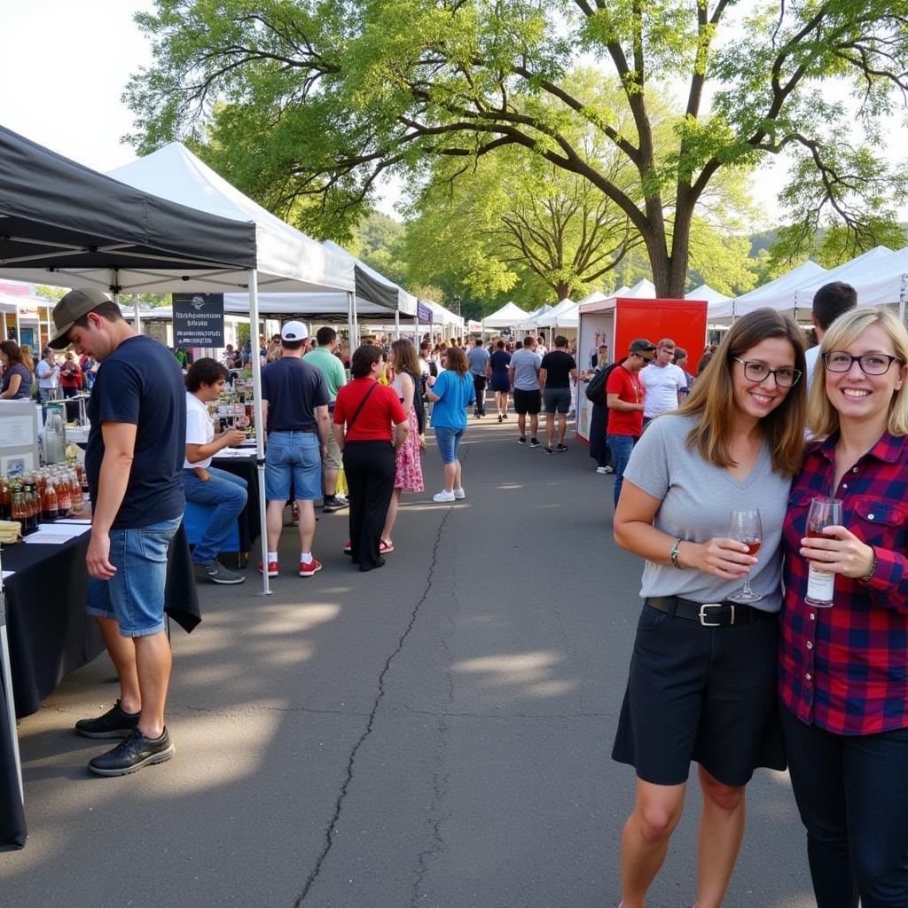 Crowds enjoying the Fredericksburg Wine and Food Festival