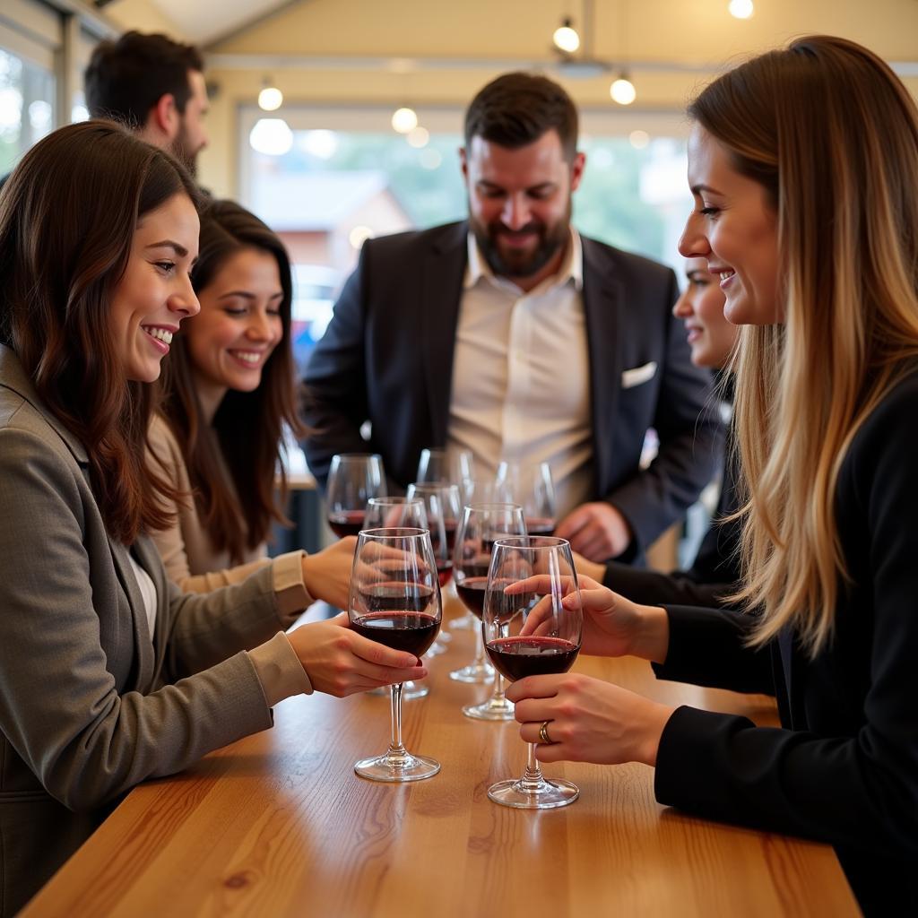 Guests participating in a wine tasting at the Fredericksburg Wine and Food Festival