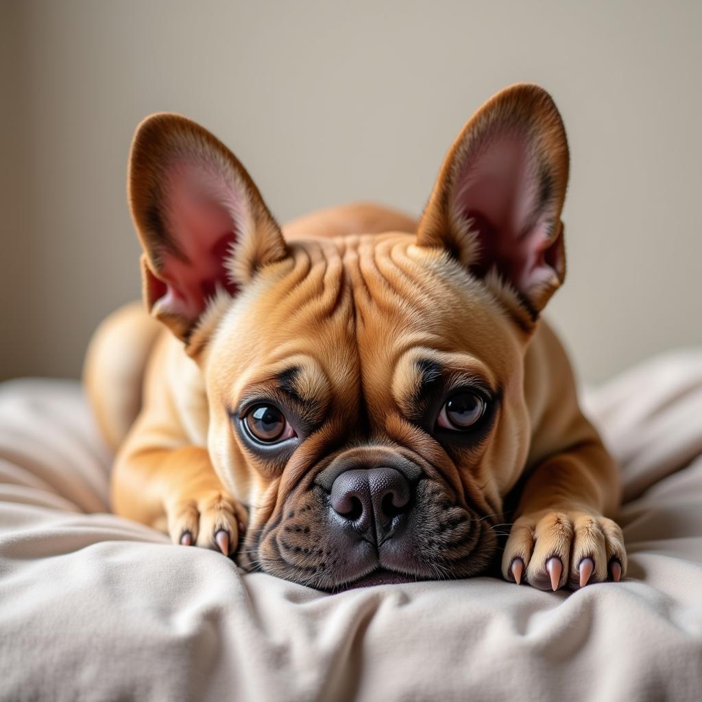 French Bulldog Scratching Ear