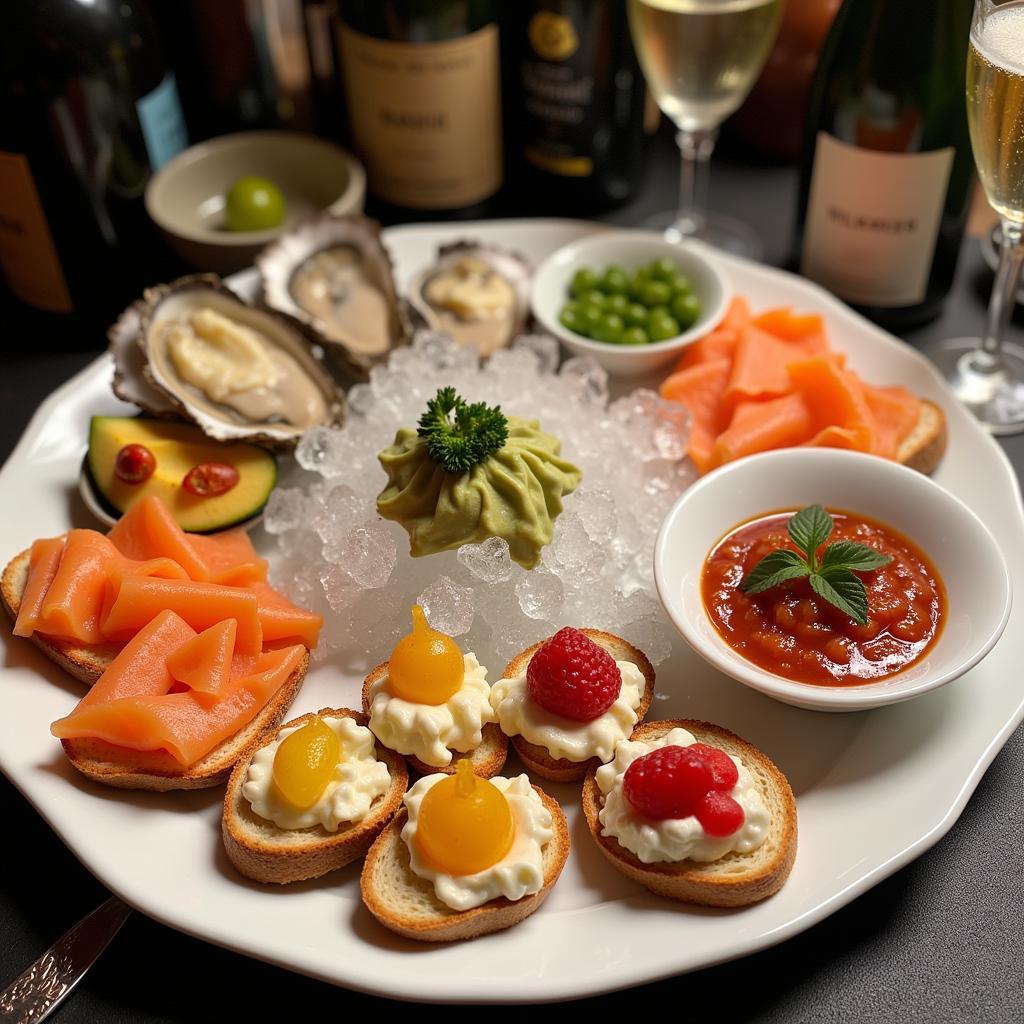 French New Year Appetizers Spread