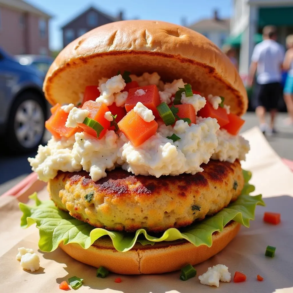 Fresh Crab Cake Sandwich from Bethany Food Truck