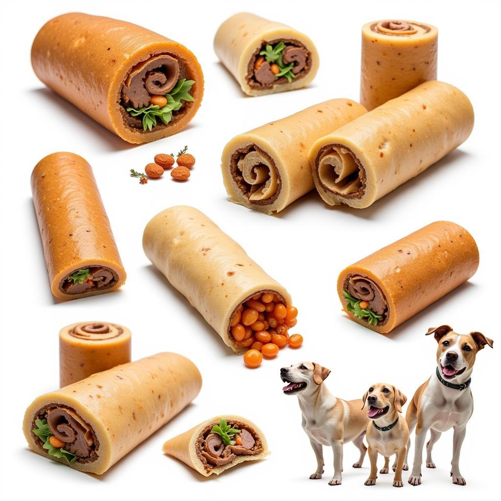 Assortment of Fresh Dog Food Rolls