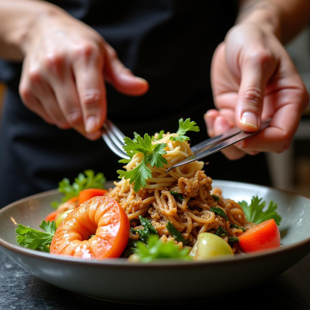 Close-up shot of fresh vegetables and seafood used in Chinese dishes in White Rock