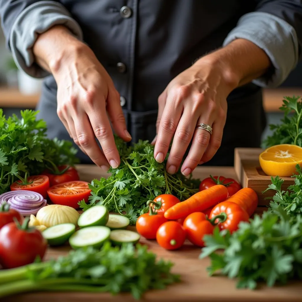 Fresh Ingredients Being Prepared for Roger Kent Utz Foods Products