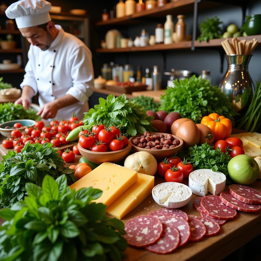 Fresh Italian Ingredients in Durango, Colorado - A display of fresh produce and Italian staples.