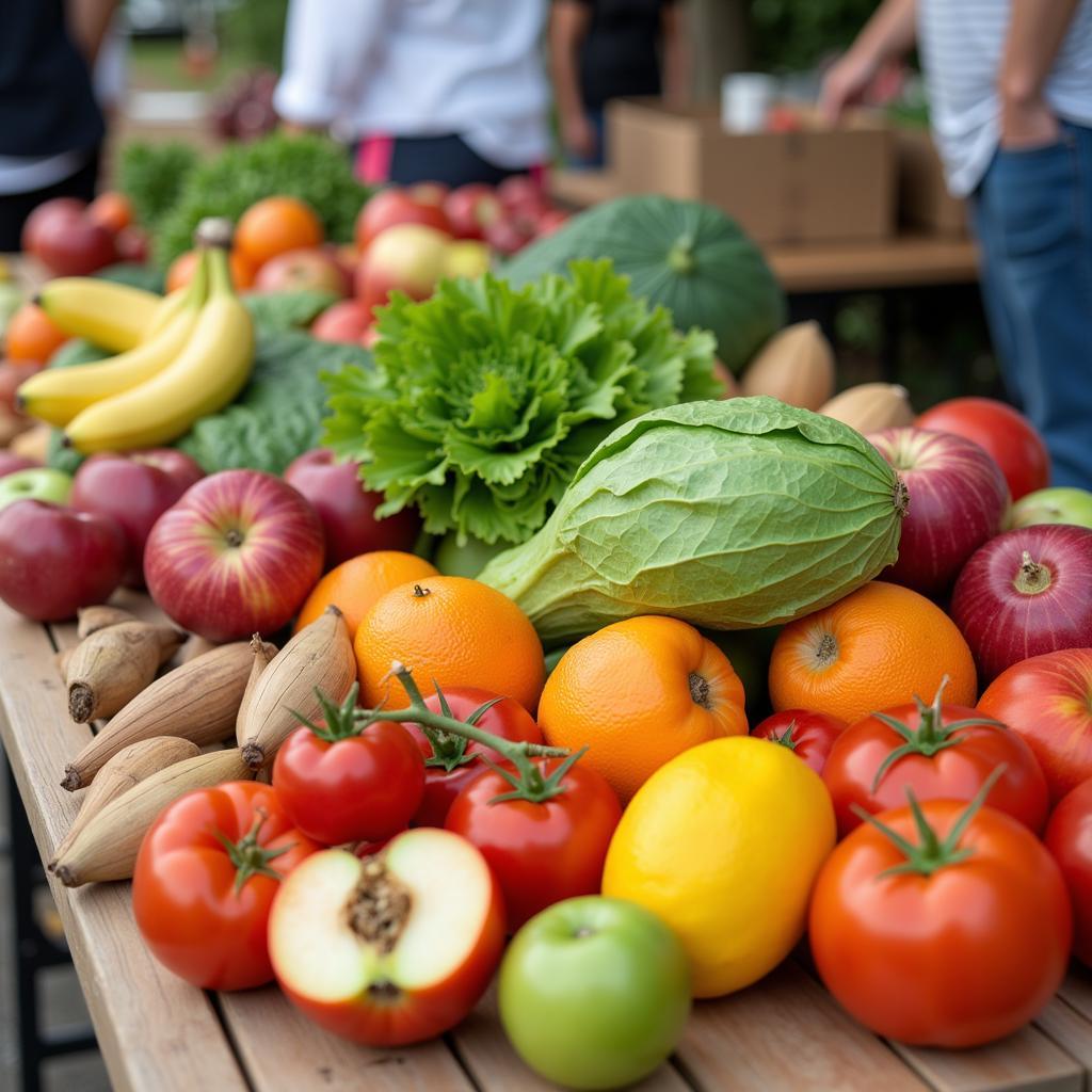 Fresh fruit and vegetables at a Cookeville food pantry