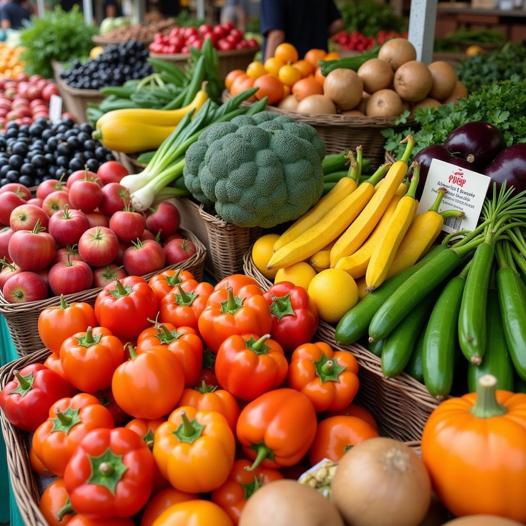 Fresh Produce at a Farmers Market