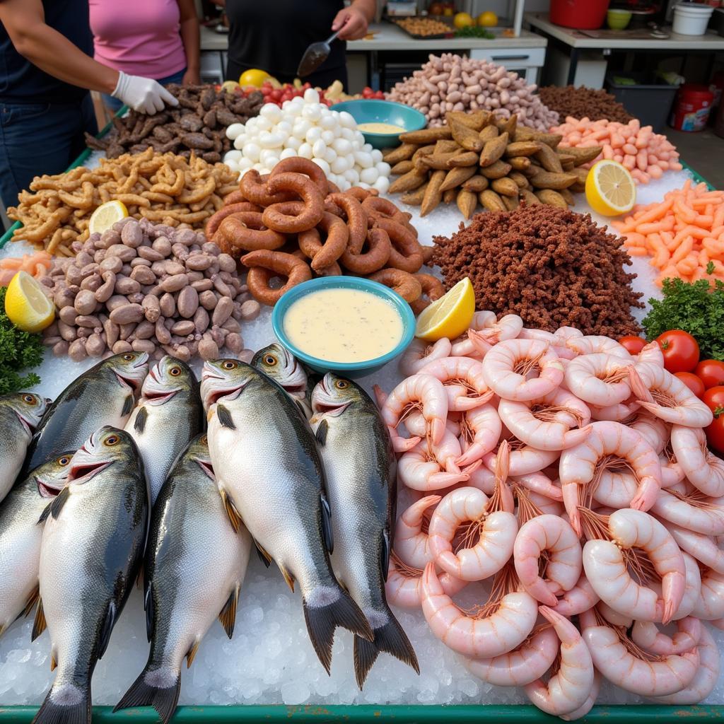 Nayarit's abundant seafood displayed at a local market