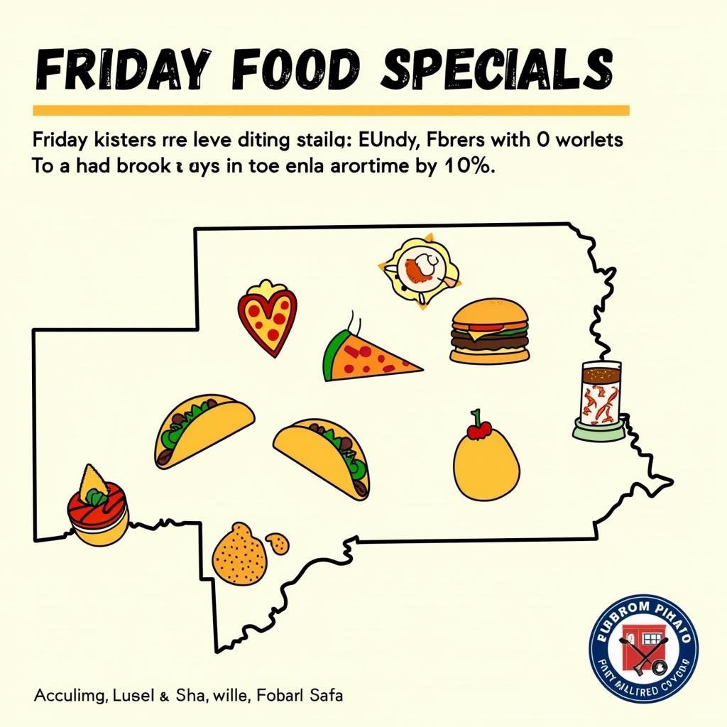 Foodie map highlighting Lubbock restaurants with Friday specials