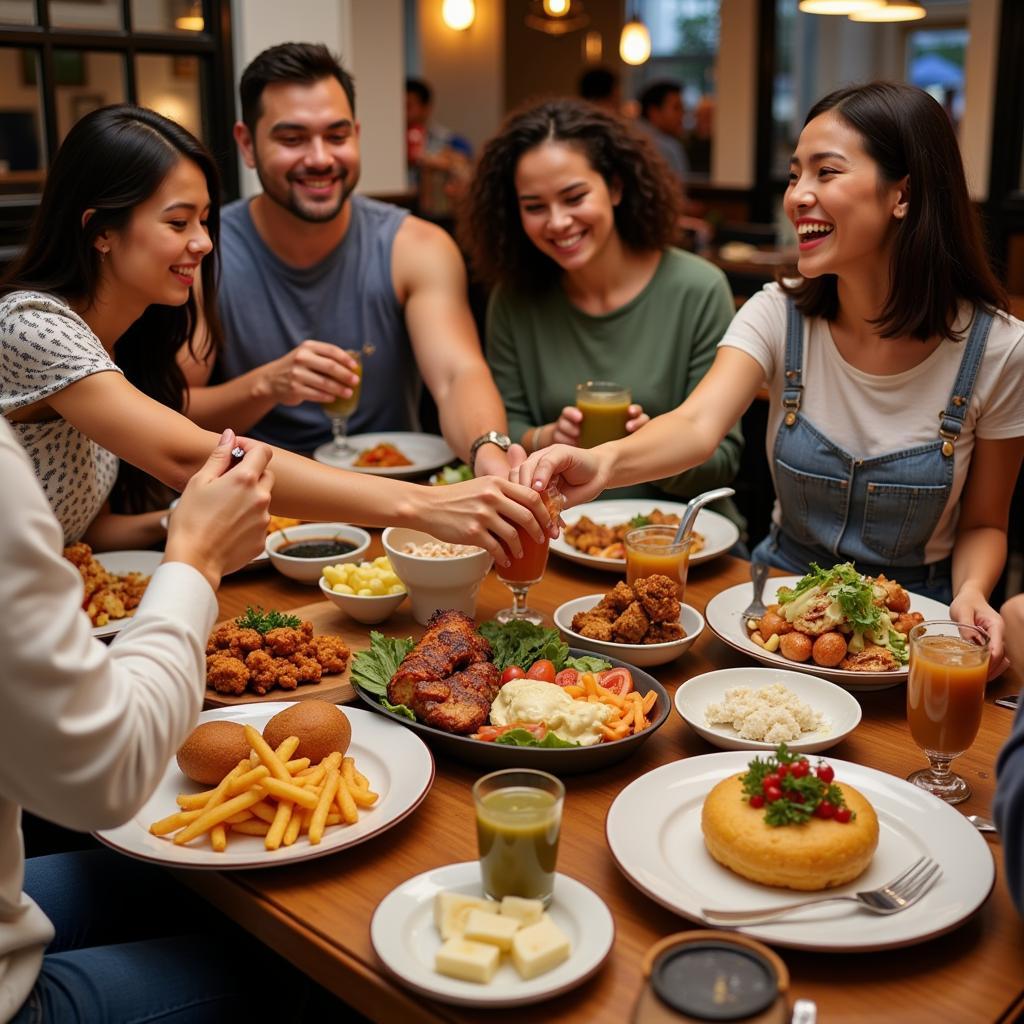 Friends Sharing Sunday Food Specials