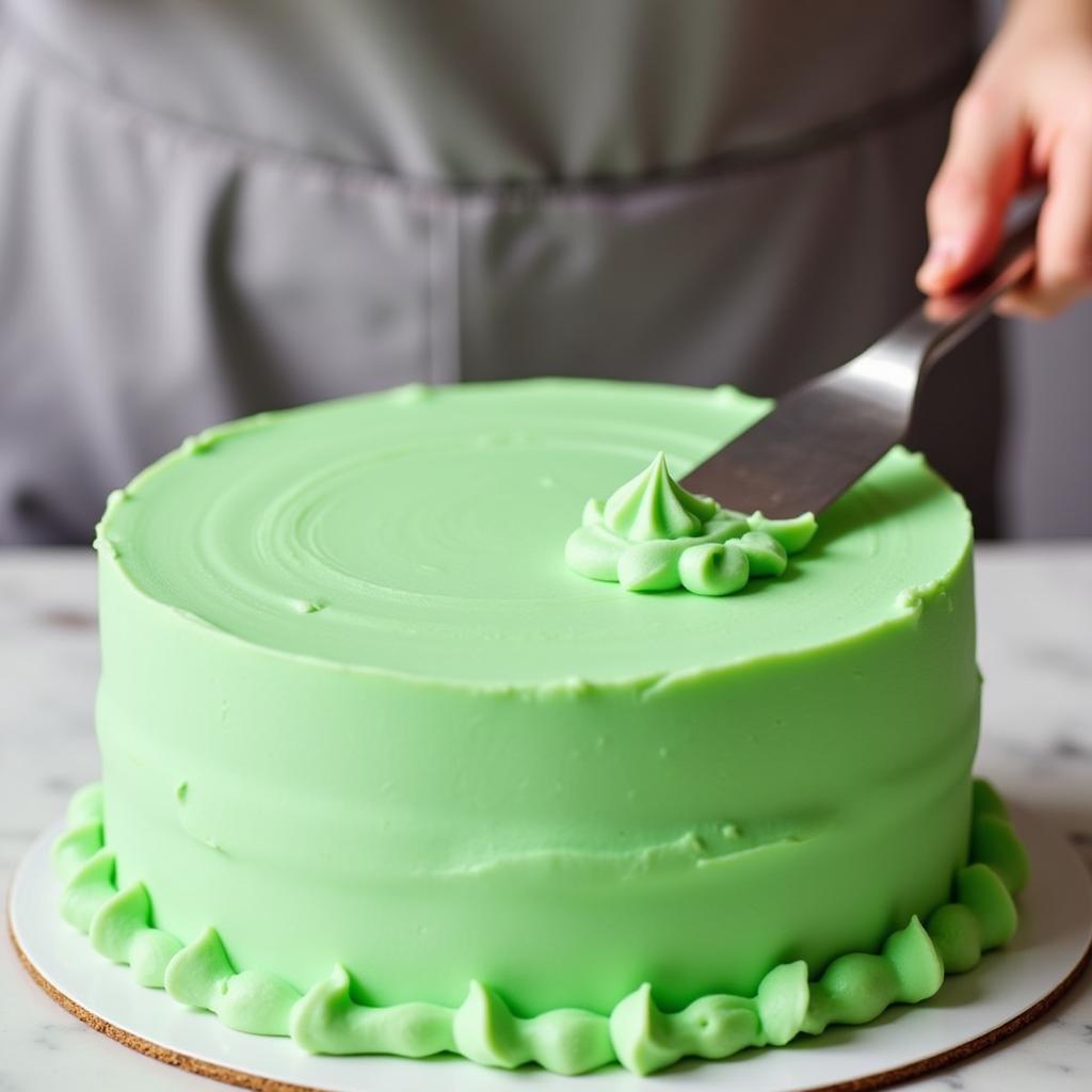 Frosting a Cake with Food Coloring