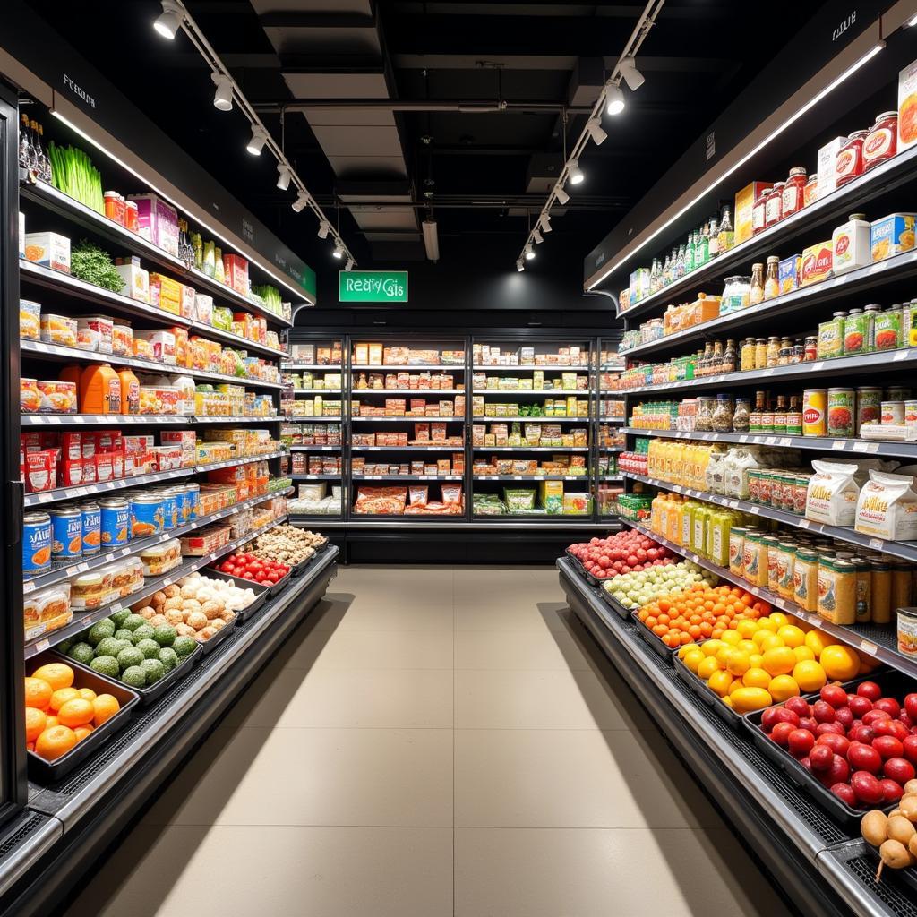 Frozen Food Aisle at a Grocery Store